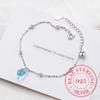 Fashion 925 Sterling Silver Blue Crystal Charm Bracelets For Women Gift Femme Prevent Allergy Sterling-silver-jewelry