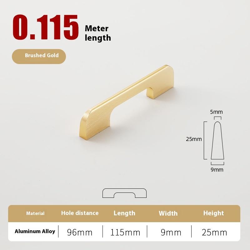 Solid Black Lengthening One Meter Cabinet Long Handle Modern Simple Lengthening Cabinet Door Handle