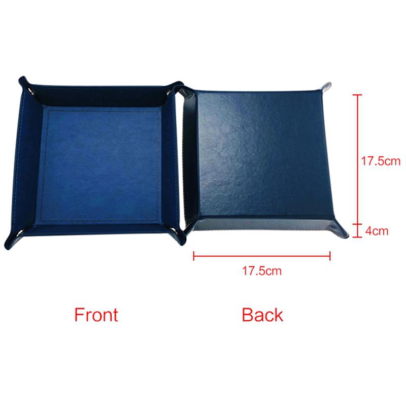 PU Leather Bedside Storage Tray Folding Desktop Organizer