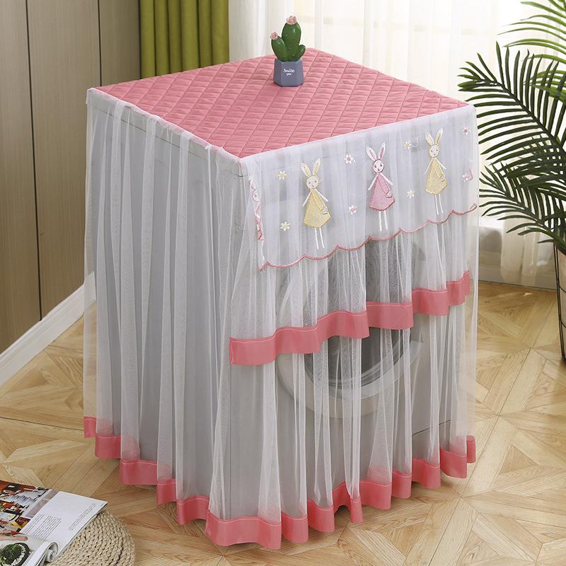 1шт стиральная машина чехол вышивка защита полотенце товары для дома барабанного типа стиральная машина дышащий полиэстер кружево