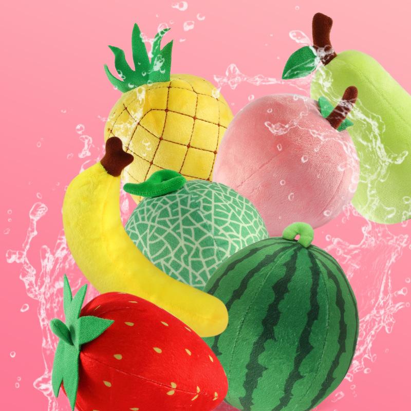 Simulation Fruits Vegetable Marine Animal Plush Toy Watermelon Pumpkin Crab Starfish Scallop Carp Soft Stuffed Plushie Doll Gift