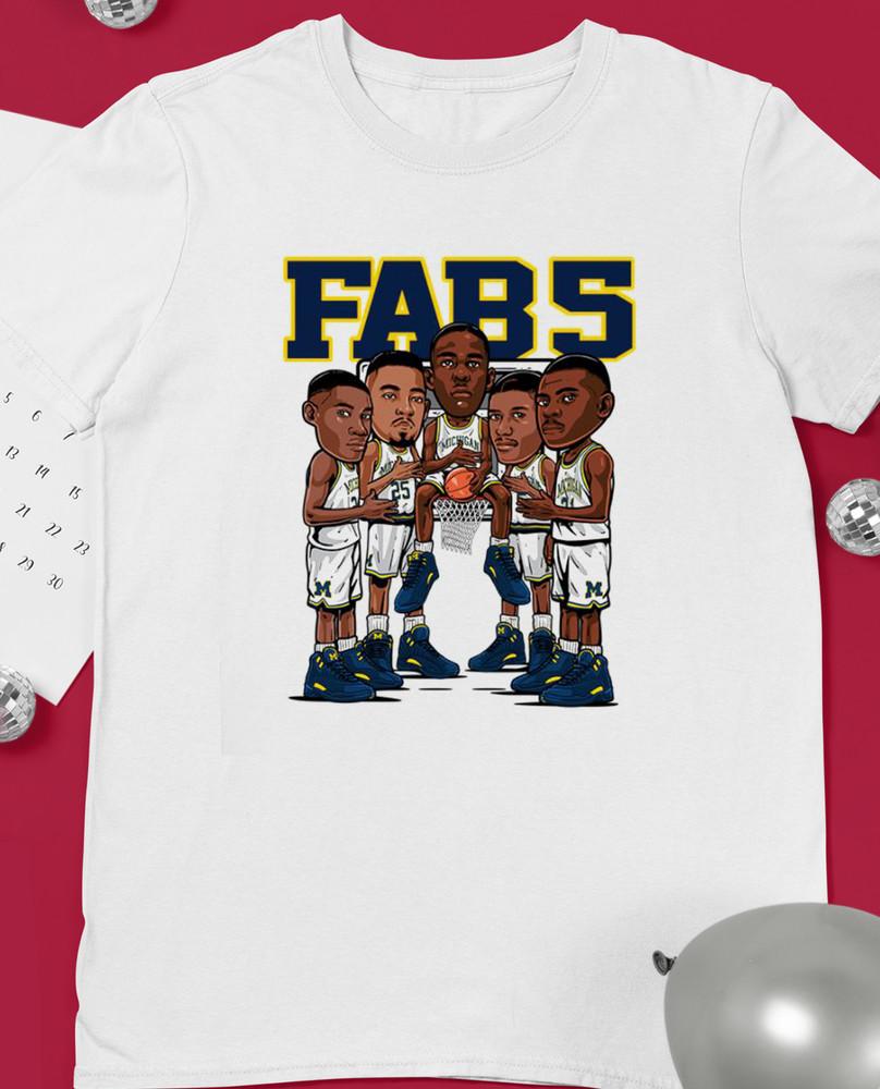 

Fab Five Mi chi gan Caricature T-shirt White Unisex Sizes S-5XL JJ4652 Unisex T-Shirt S