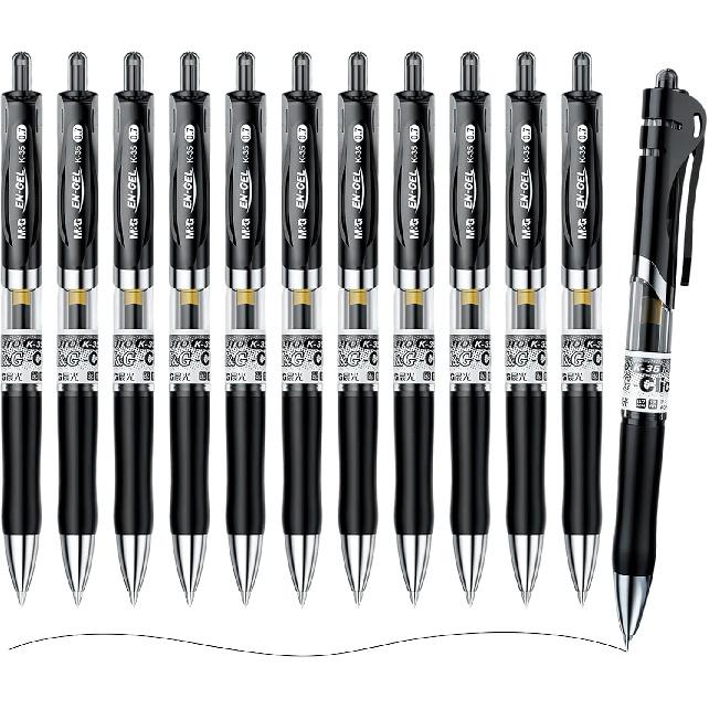M&G Gel Pens, 0.7mm Black Gel Pens Medium Point, 36 PCS Retractable Gel Ink Rollerball Pens, Gel Ink Pens with Premium Ink & Comfort Grip for Smooth