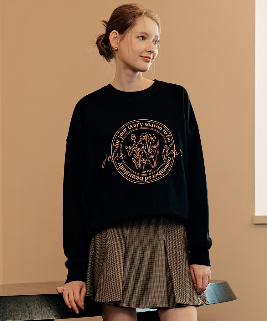 ZEROSTREET [5 Colors] Flower Lettering Sweatshirt