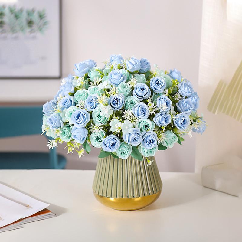 2PCS Artificial Flower Bouquets, Artificial Roses, Wedding Flowers, Handmade Flowers, Artificial Flower Decorations, Artificial Flower Ornaments.
