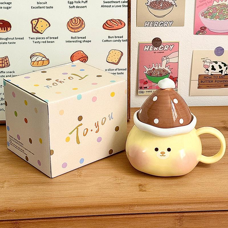 Cute Pig Cup Souvenir Mug Girl Water Cup Office Ceramic Cup with Lid Home Birthday Gift
