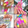 8 Farben Neon Pigment Nagel Pulver Staub Glitter Gradienten schillernden Acryl mit Pinsel