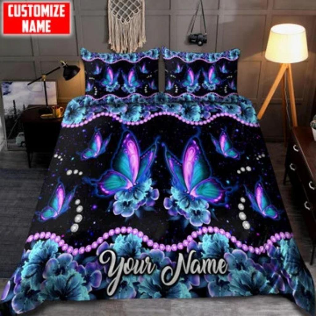 Schildkröten-Paar Unterwasser Braun Benutzerdefinierter Name Bettwäsche-Set Tmarc Tee Bettwäschebezug Anzug Heimtextilien