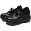 Fashion 2024New Genuine Leather Flat Platform Shoes For Women Retro Thick Heel Wedges Handmade Casual Shoes Leisure Ladies Platform Shoe