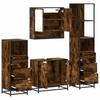 4 Piece Bathroom Furniture Set Smoked Oak Wood Based Material