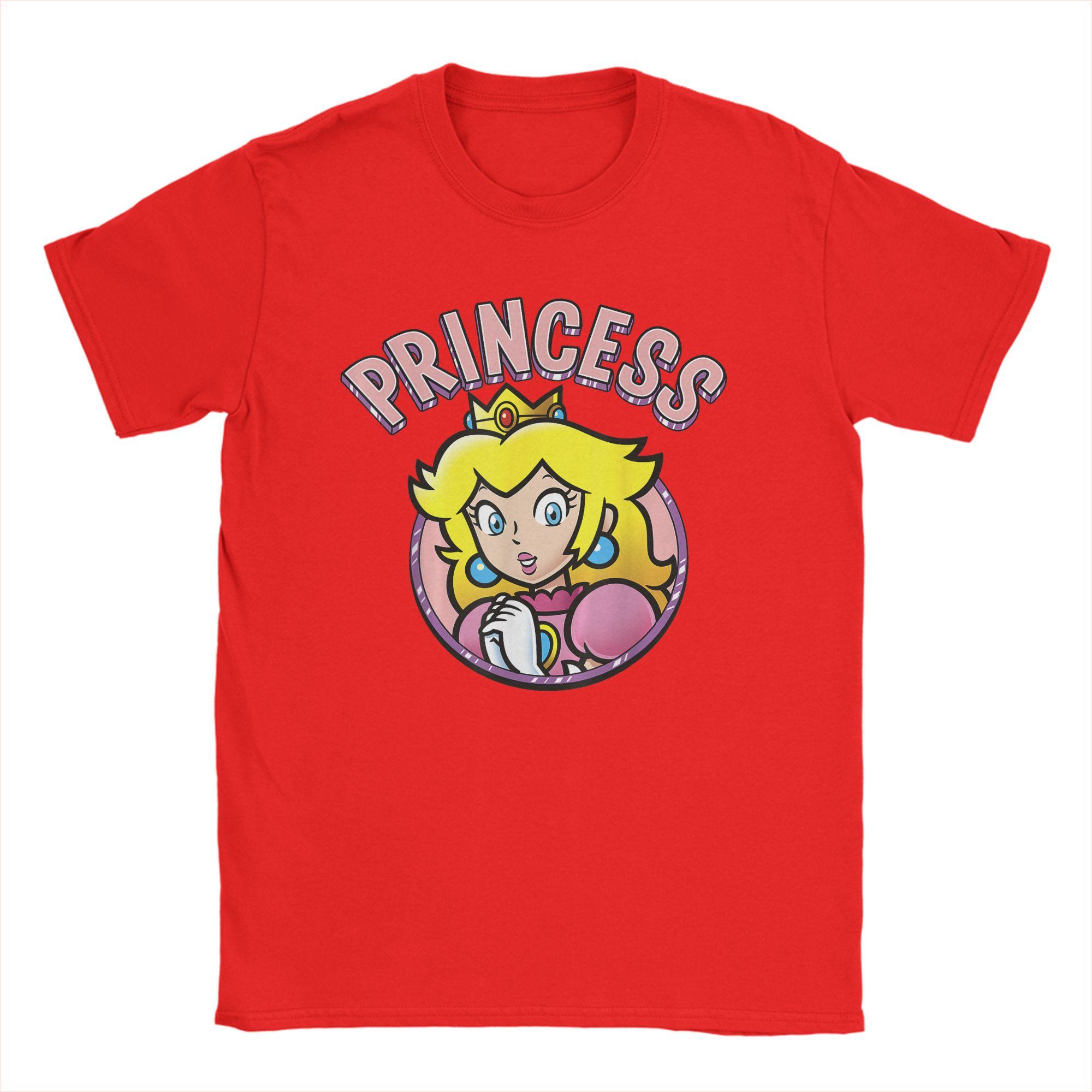 

Super Marios Peach The Princess T Shirts for Unisex Pure Cotton Casual TShirt Crewneck Tee Shirt Short Sleeve Tops Plus Size S