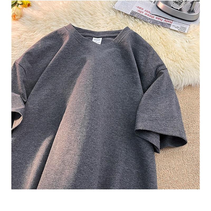 300gsm Cotton Summer Short Sleeve T Shirts For Men O Neck Casual Heavy Fabric Streetwear Tees Unisex Basic Solid Cool Loose Tops