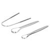 3PCS Portable Tongue Scraper Stainless Steel Tongue Cleaner Cleaning Brush Oral Care Tools