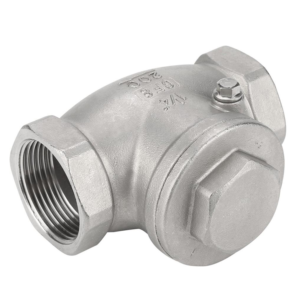 DN32 Stainless Steel One Way Swing Check Valve Female Thread 200PSI for Water Oil Gas