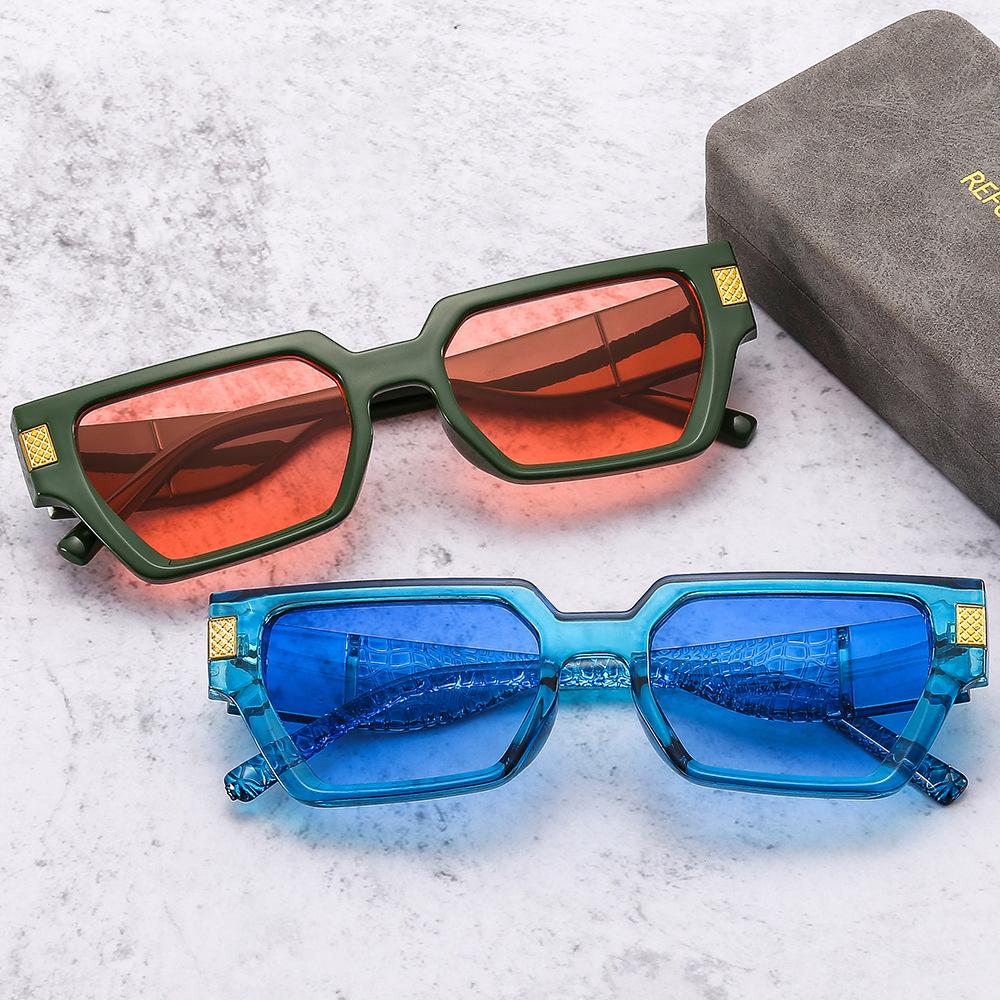 New Women Rectangle Vintage Sunglasses Brand Designer Retro Points Sun Glasses Female Lady Eyeglass Luxurious Sunglasses Eyewear