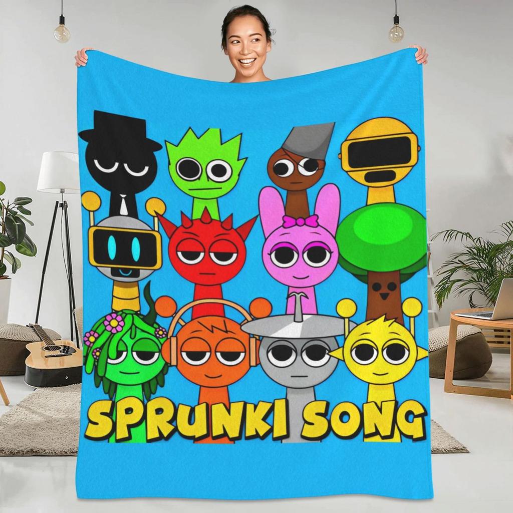 Sprunki Incredibox Game Blankets Airplane Travel Flannel Throw Blanket For Outdoor Warm Soft Design Quality Bedspread Gift