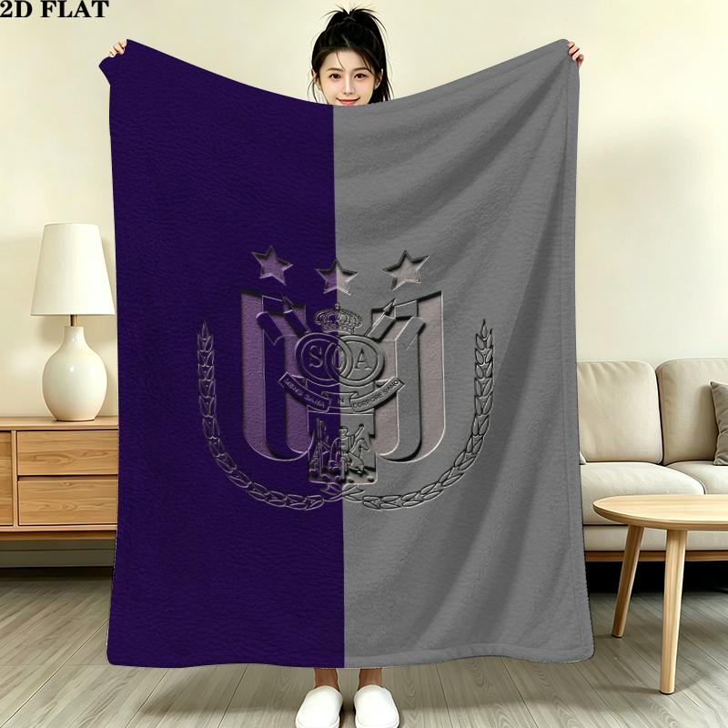 Rsc Anderlecht Print Flannel Blanket, High quality Comfortable for All Seasons, Home Decor, Warmth and Comfort, Perfect for Christmas Gifts
