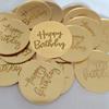 Topper per cupcake con motivo buon compleanno, 10 pezzi, in acrilico, cerchio in oro rosa