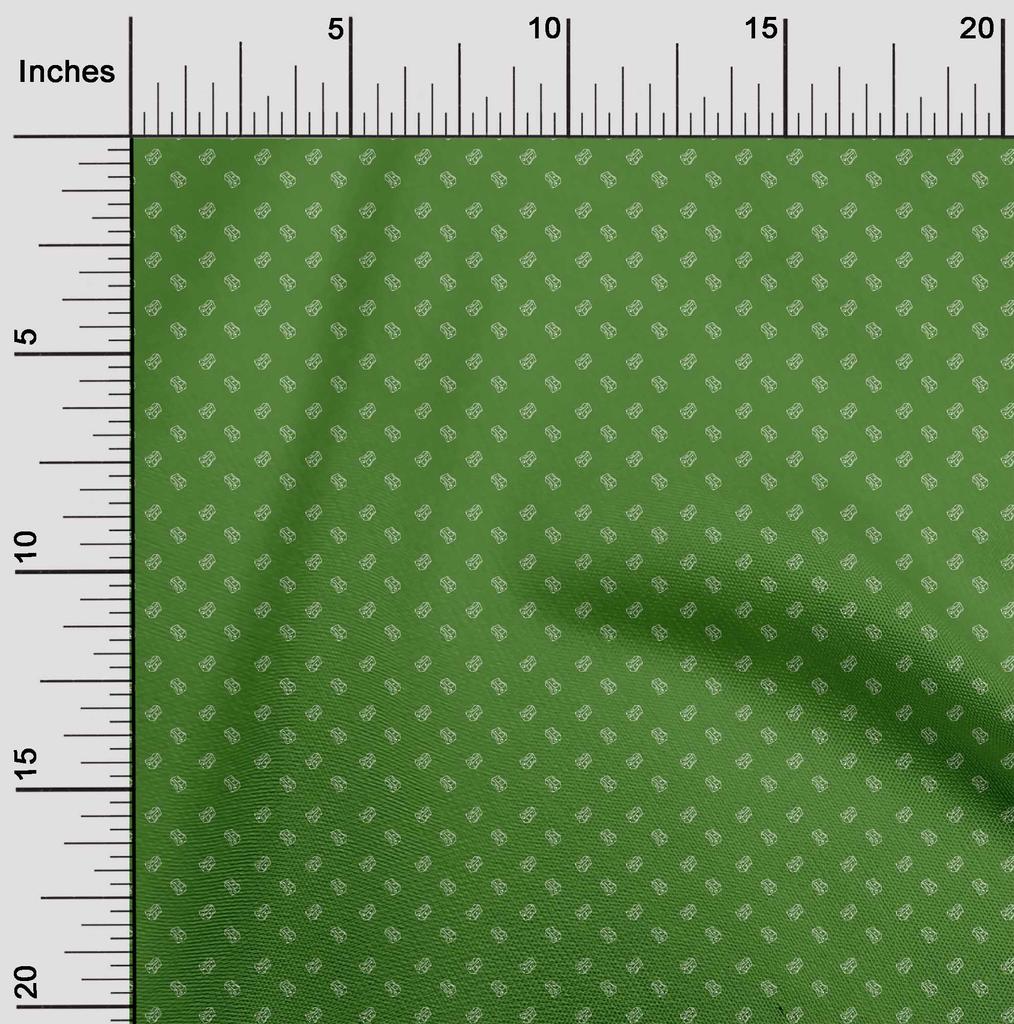 oneOone Cotton Flex Green Fabric Retro Sharpner Fabric For Sewing Printed Craft Fabric By The Yard 40 Inch