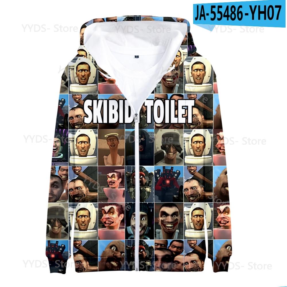 Cool Y2k Skibidi Toilet Hoodie Zipper Sweatshirts Men Women Long Sleeve Pullovers 3D Cosplay Clothes Kids Boy Girls Hoody