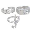 Fashionable Love Zircon Star Texture Couple Rings Decoration Portable for Fashion Couples Daily Use Casual Wear