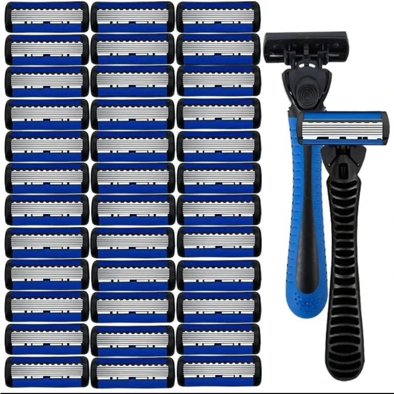 6-layer Razor Blade, Men s Stainless Steel Blade, Classic Water Washed Razor, Sharp Blade for Clean Shaving