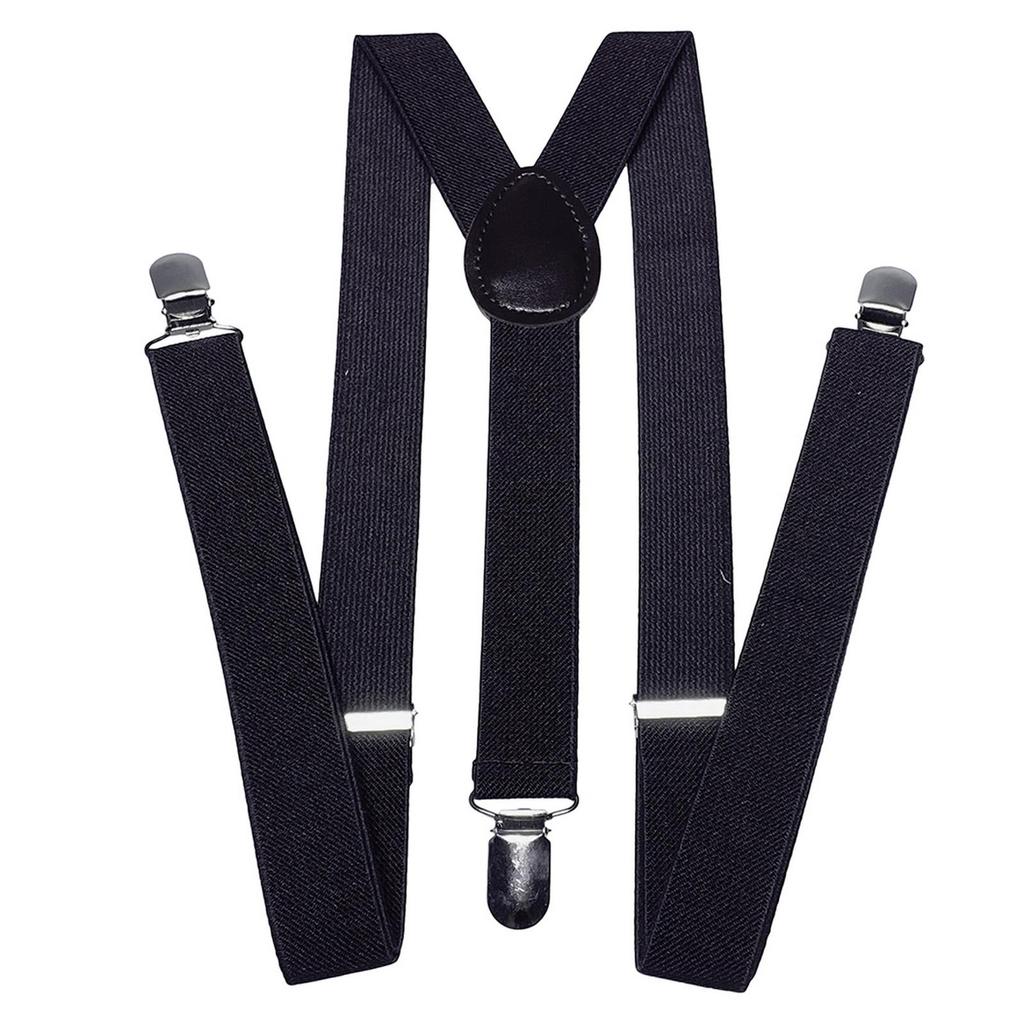 Unisex Y Back Suspenders 3 Clips Adjustable Elastic Braces
