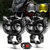 Owl Motorcycle Headlight Yellow And White Bicolor LED Spotlight Driving Auxiliary Fog Lamp Car UTV Truck