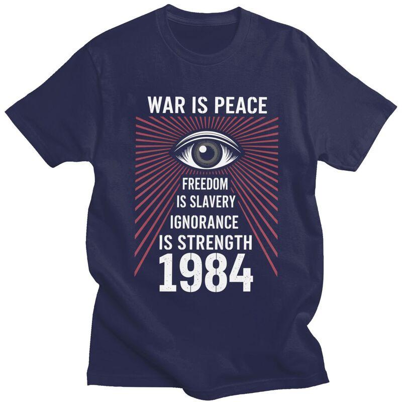 

1984 George Orwell Big Brother T Shirt for Men 100 Cotton Tshirt Casual Short Sleeve Tee Shirt Slim Fit Clothing Gift 4XL