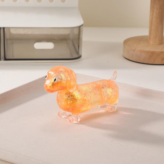 1/2/4 buc sclipici Dachshund jucărie de stoarcere transparentă câine formă stres ameliorarea anxietății jucărie senzorială minge de stres în creștere lentă animale jucărie de mână