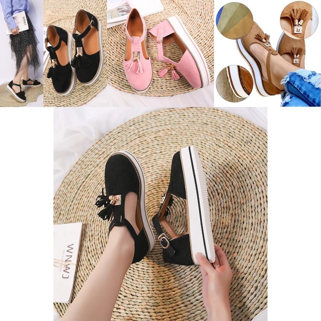 Comfortable Women Tassel Round Toe Shoes Casual Flats With Breathable Material