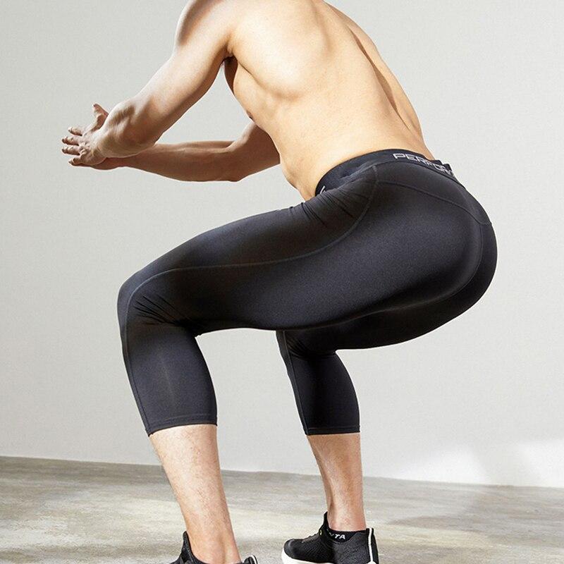 2025 Men Running Sport Tights Pants Basketball Compression Cropped Leggings Gym Fitness Sportswear for Male Athletic Trousers