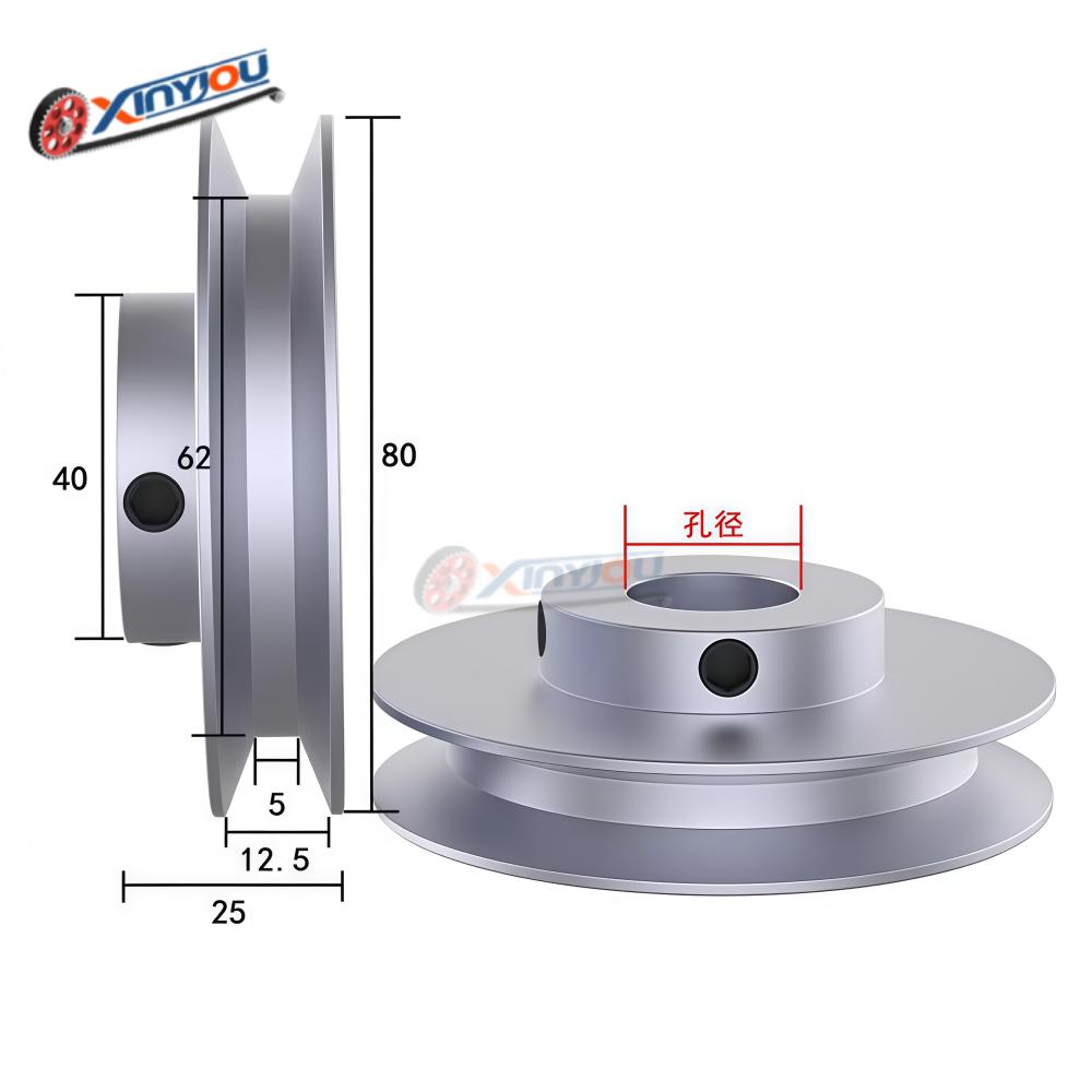 PU round belt pulley 10mm round belt single groove V-O belt pulley aluminum alloy motor single spindle transmission wheel