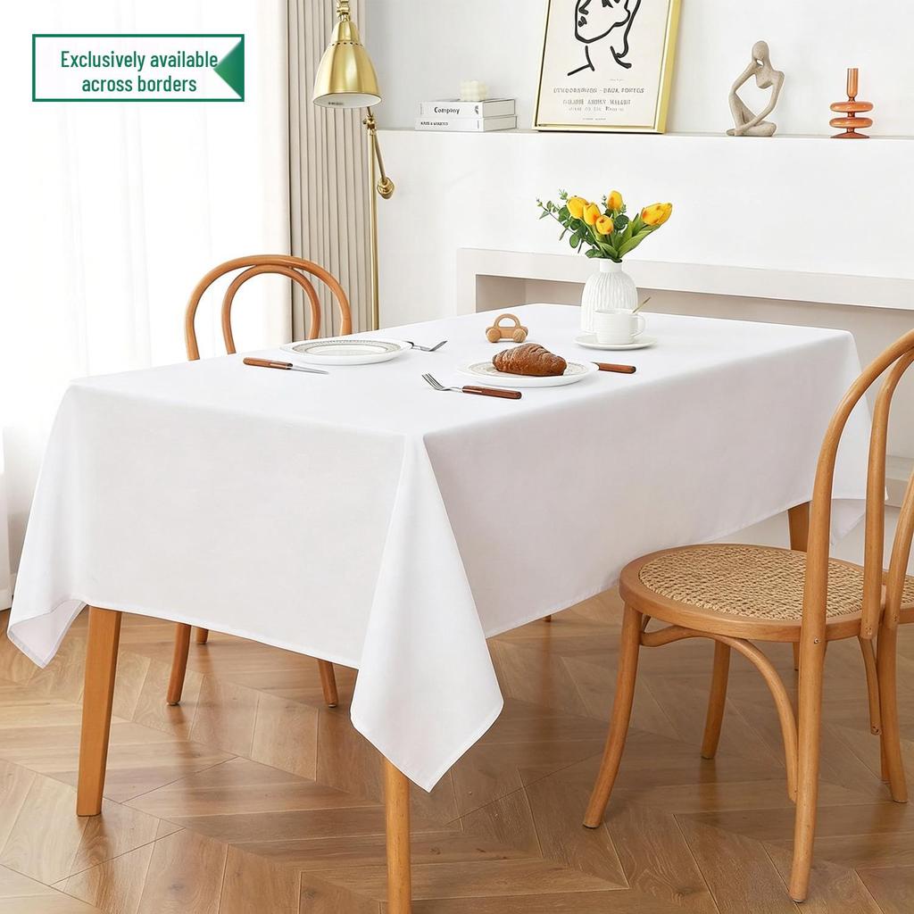 Luxury Solid Color Rectangular Brushed Tablecloth for Photography and Stylish Decor