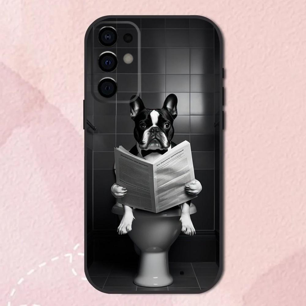 French Bulldog Dog Pet Phone Case For Samsung S24,S21,S22,S23,S30,Ultra,S20,Plus,Fe,Lite,Note,10,9,5G Black Soft Shell