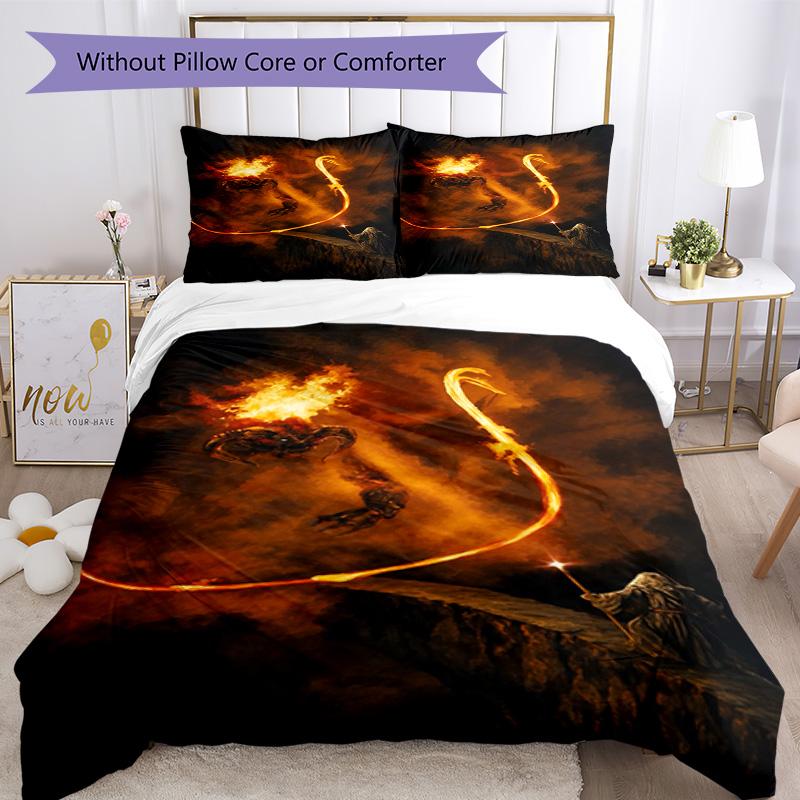Lord Rings Quilt Cover Set Suitable for Playroom Machine Washable Perfect Gift for Friends Family