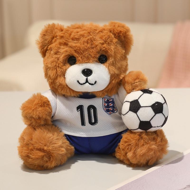 20cm Roztomilý Fotbalový Medvěd Plyšová Hračka Různé Fotbalové Dresy Fotbalová Plyšová Panenka Sběratelský Předmět pro Fanoušky Dekorace do Pokojíčku Dárek k Narozeninám Děti Kluci
