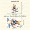Cartoon Teddy Bear Sitting On Moon Self Adhesive Wall Stickers for Kids Room Nursery Baby Bedroom Decoration Decals