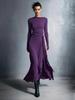 Autumn 2025 European & American One-Shoulder Twist Waist Maxi A-line Dress