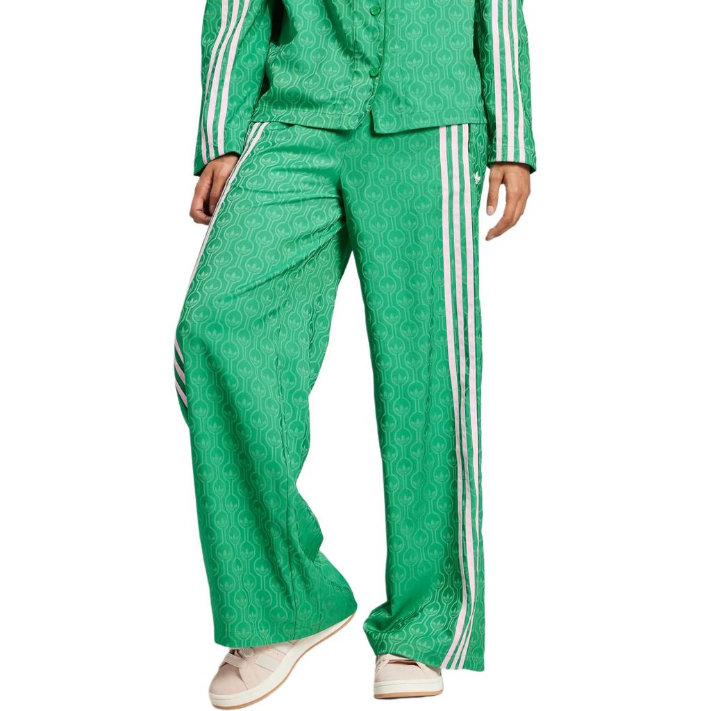 Adidas Originale Allover-Print Elastische Taille Weites Bein Freizeithose Damenhose Grün JN7662
