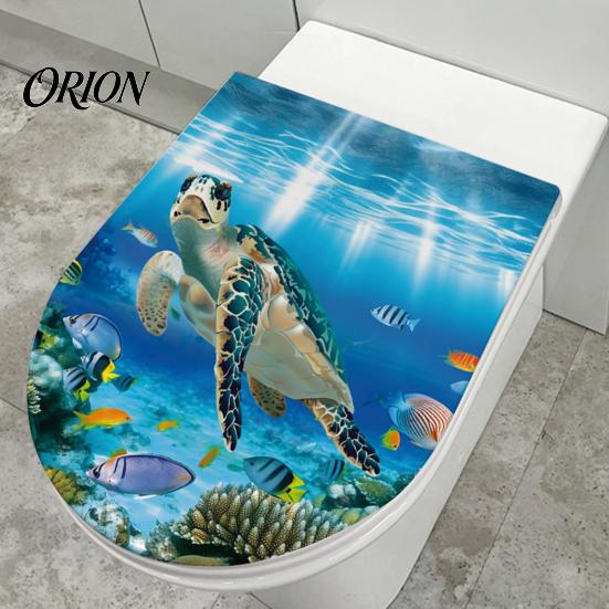 Waterproof Toilet Stickers Sea World Lid Stickers, Wall Sticker, Easy Removable Bathroom Peel & Stick Decal for Restroom Decor Creative Home