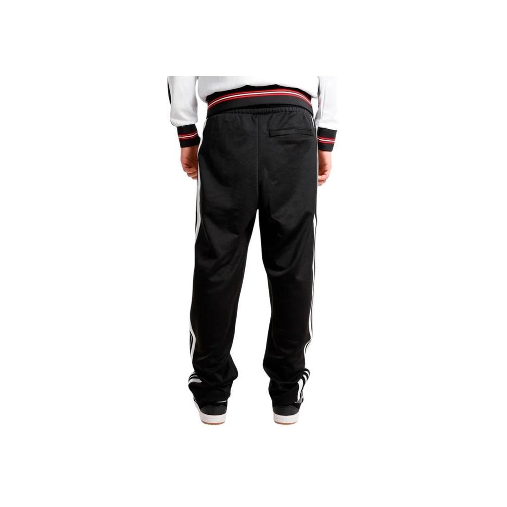 Adidas Originals SS25 Classic Sports Series Striped Retro Comfortable Soft Lace-Up Straight Leg Casual Pants Unisex bottoms Black JP1165