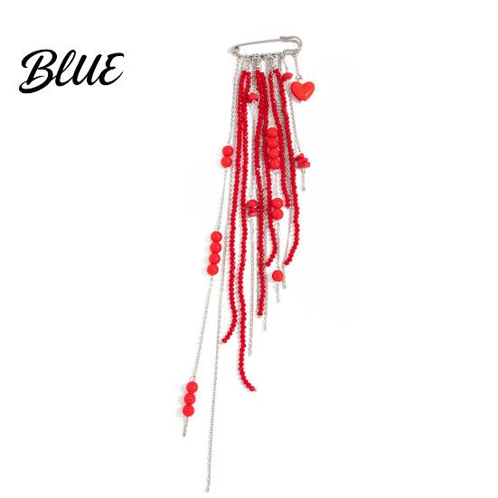 Dangle Brooch Beaded Tassel Pin Boho Chain Retro for Women