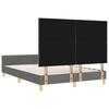 Bed Frame with Headboard Dark Gray 140 x 200 cm Fabric