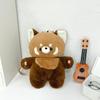 2026 Large & Small Raccoon Fur Plush Backpack - Cute Crossbody Bag for Women & Students, Lying Down Doll Toy