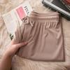 Pantaloni Larghi Estivi da Donna a Vita Alta in Seta Ghiacciata - Modellanti, Drappeggiati, Casual da Studentessa, Vestibilità Larga, Gamba Dritta Stretta.