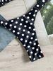Sexy Black Polka Dot Print Micro Bikinis Sets Two Pieces Halter Back Tie Thong Swimsuits Bathing Suit Swimwear Biquini Tankini