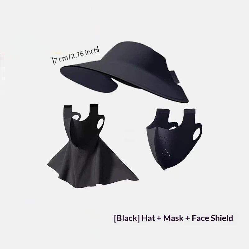 Zwei-in-Eins Eis-Seiden-Gesichtsmaske Vollgesichts-Sommer-Sonnenhut Radsport-Sonnenschutzmütze UV-Schutz Gesichtsbikini Atmungsaktiv Leicht