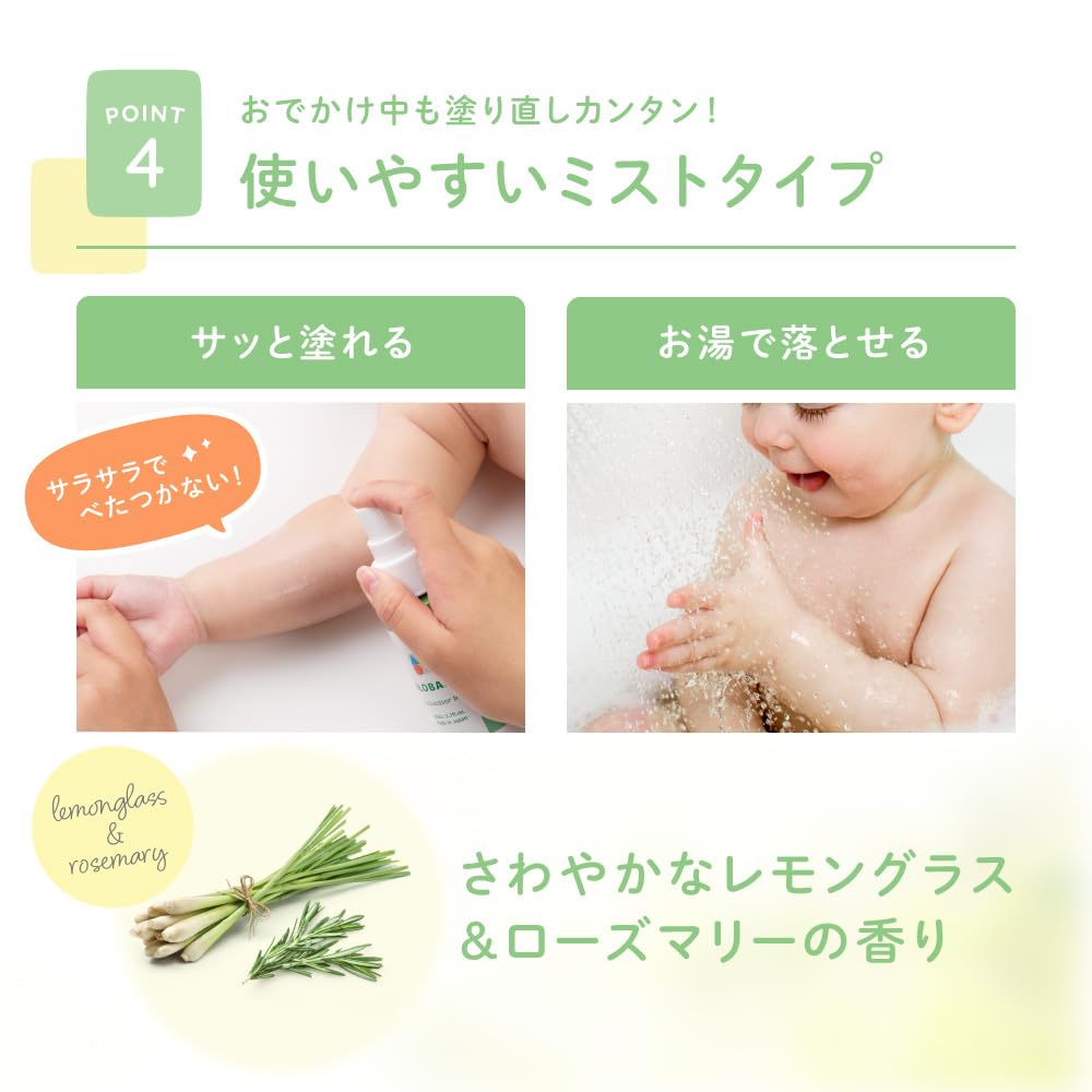 RN Alobaby UV Outdoor Mist Sunscreen Made in UV 1 [2026 Product] & SPF38⁺⁺⁺ - Japan, Additive-Free, DEET-Free, Absorber-Free, Baby-Friendly, Organic,