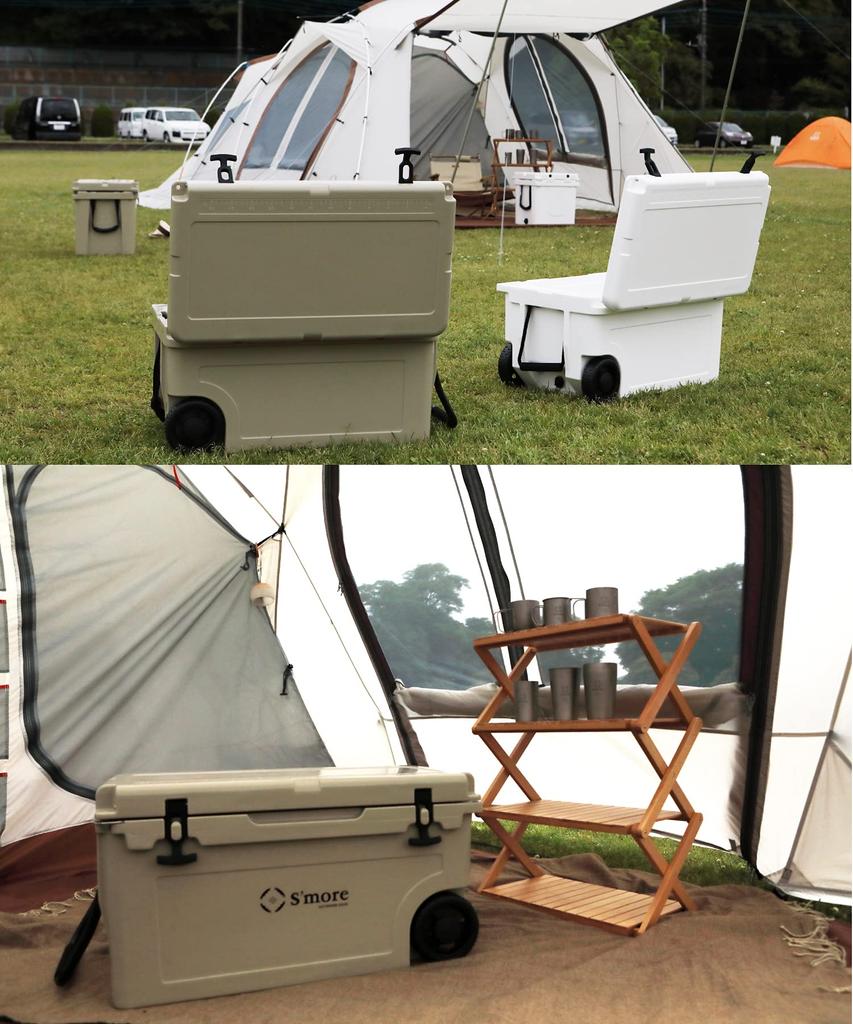 Becool cooler box55 Cooler box Large with casters 52 liters Hard cooler box Camping Fishing Outdoor Sports Stylish Cold insulation Cold pack included